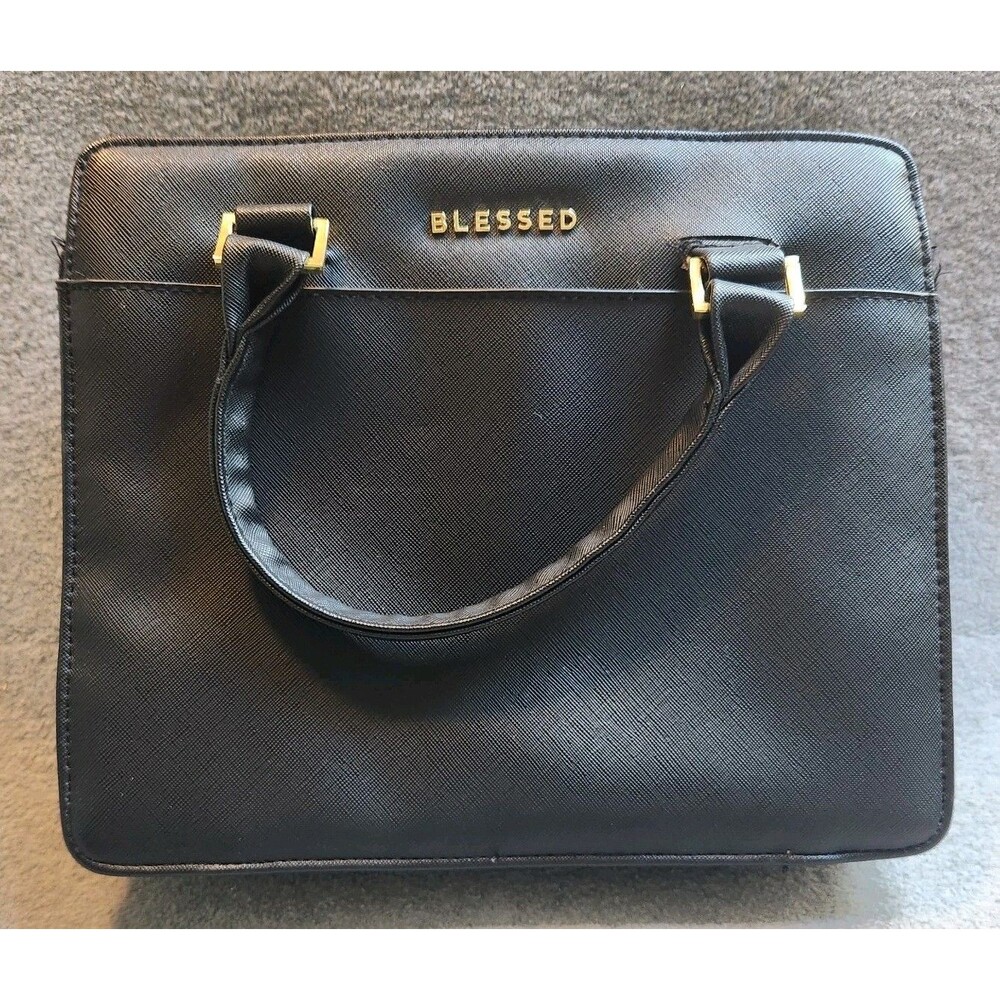 Christian Art Gifts Womens Fashion Bible Cover Purse Style Blessed Black